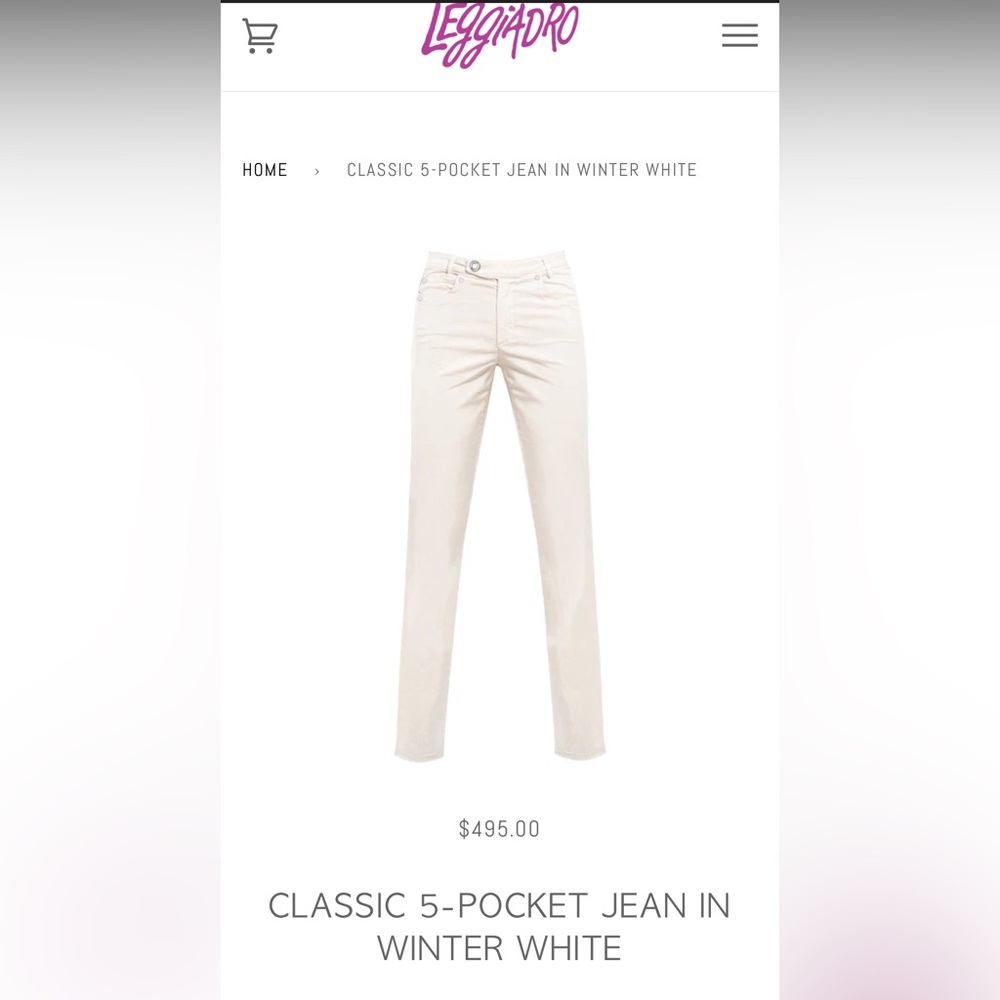 Leggiadro Elegant 5-Pocket Jeans in Cream
